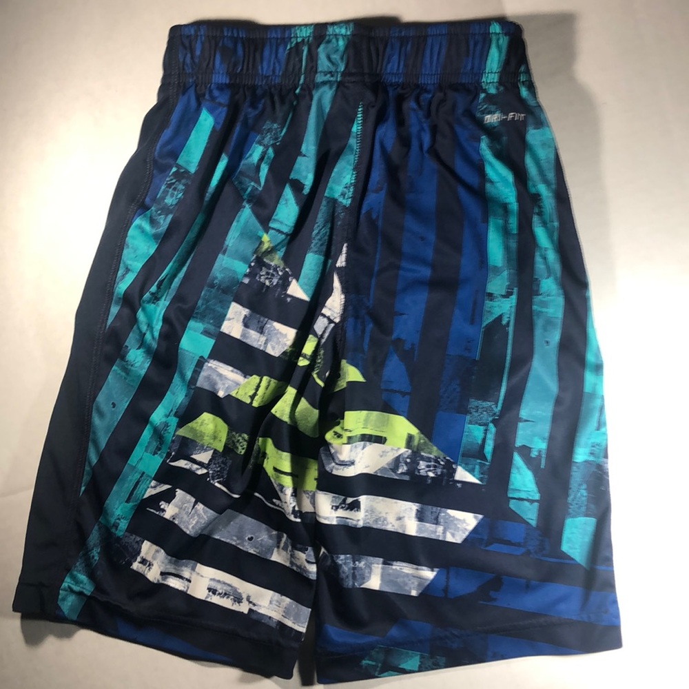 Nike Dri-Fit Shorts, Boys Small, Blue/Green, EUC